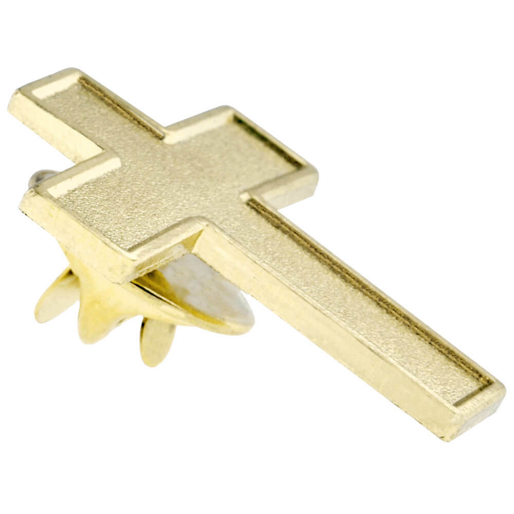 PinMart’s Traditional Gold Cross Religious Lapel Pin