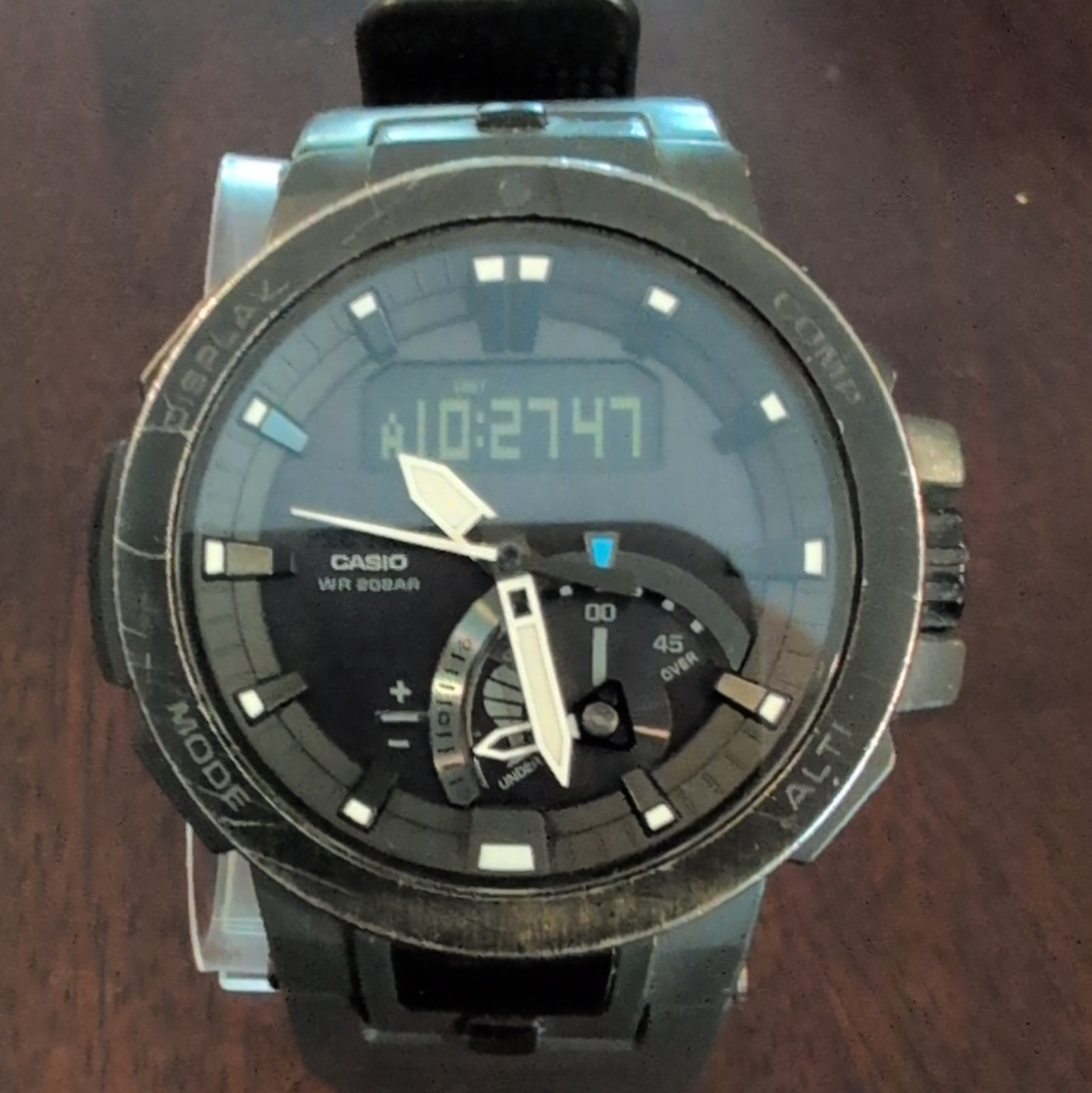 Casio Pro Trek Tough Solar Multi-Band 6 Analog-Digital Black Resin 200m