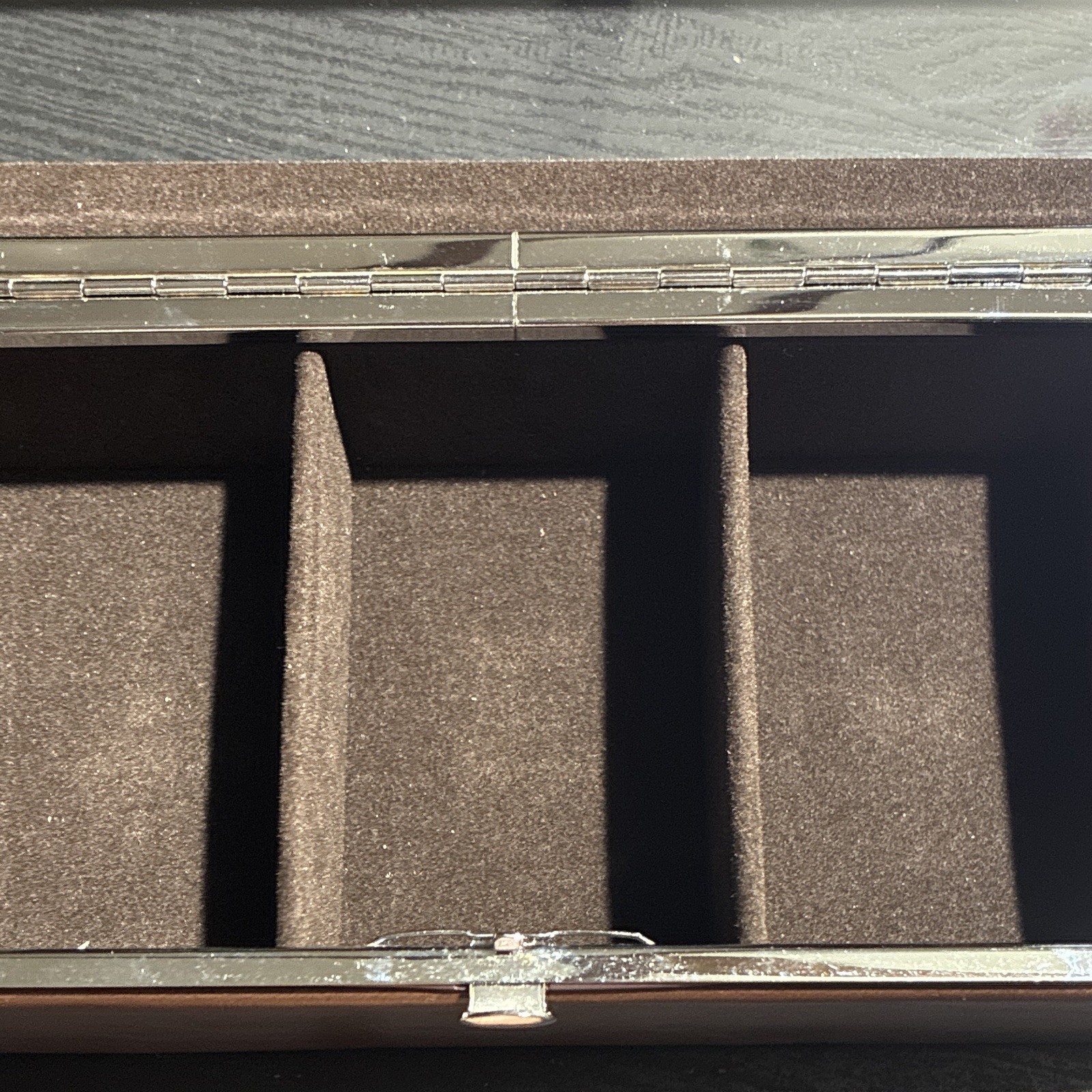 Berkshire Brown Faux Leather Watch Storage Box Case w/ Glass Lid, 5 Slot