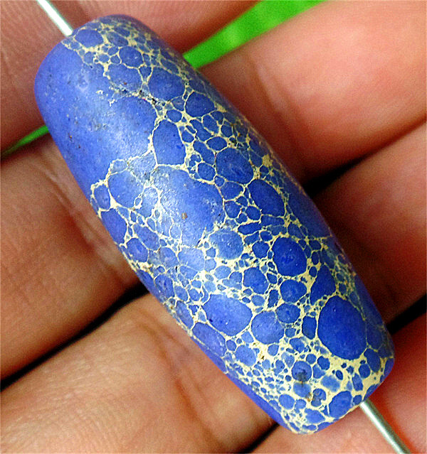 35x15mm Blue Sea Sediment Jasper Heigth Holes Barrel Beads Hole 2mm ZL5327