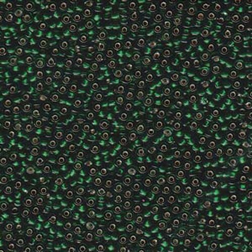 Miyuki Seed Beads 11/0 11-27 Silver Lined Emerald Green Glass 24g Size 11 Round