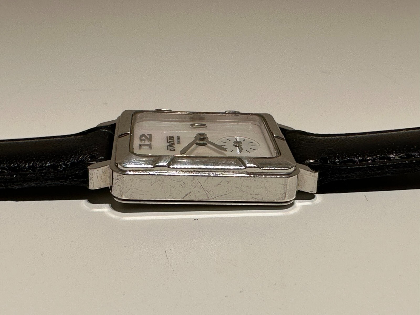 RETRO SWISS BEAUTIFUL SUB SECOND LADIES QUARTZ WATCH”DUWARD”MOTHER OF PEARL DIAL