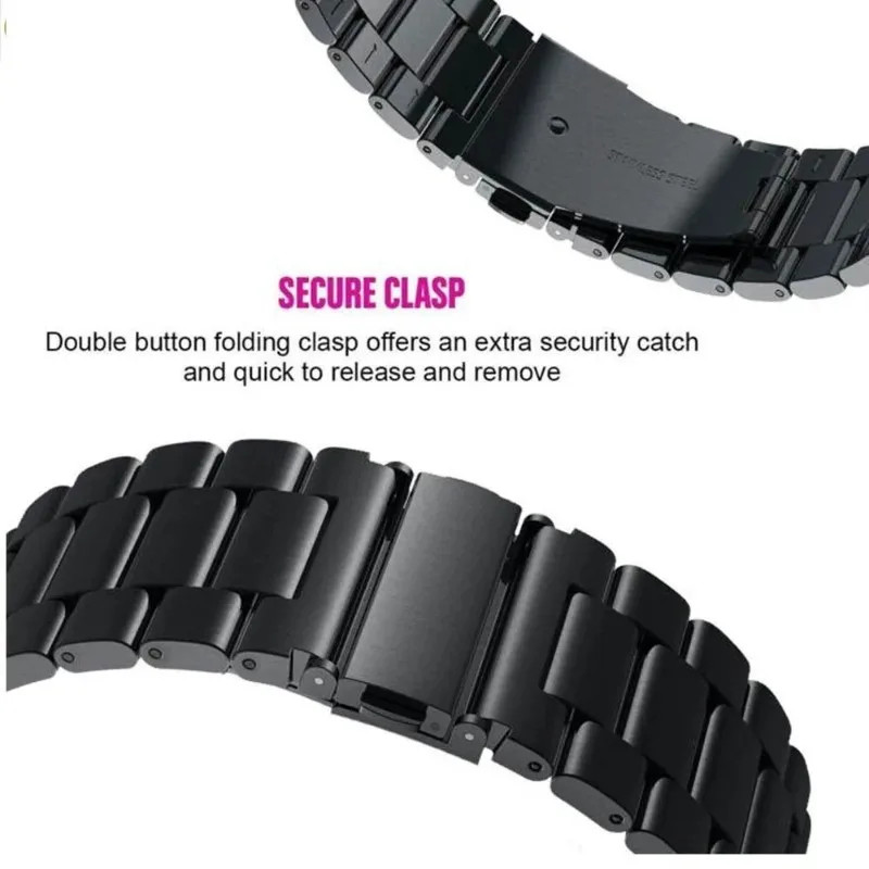 22mm Steel Watch Strap For Huami amazfit BIP 6 5 GTR 4 3 GTR 47mm Stainless Band