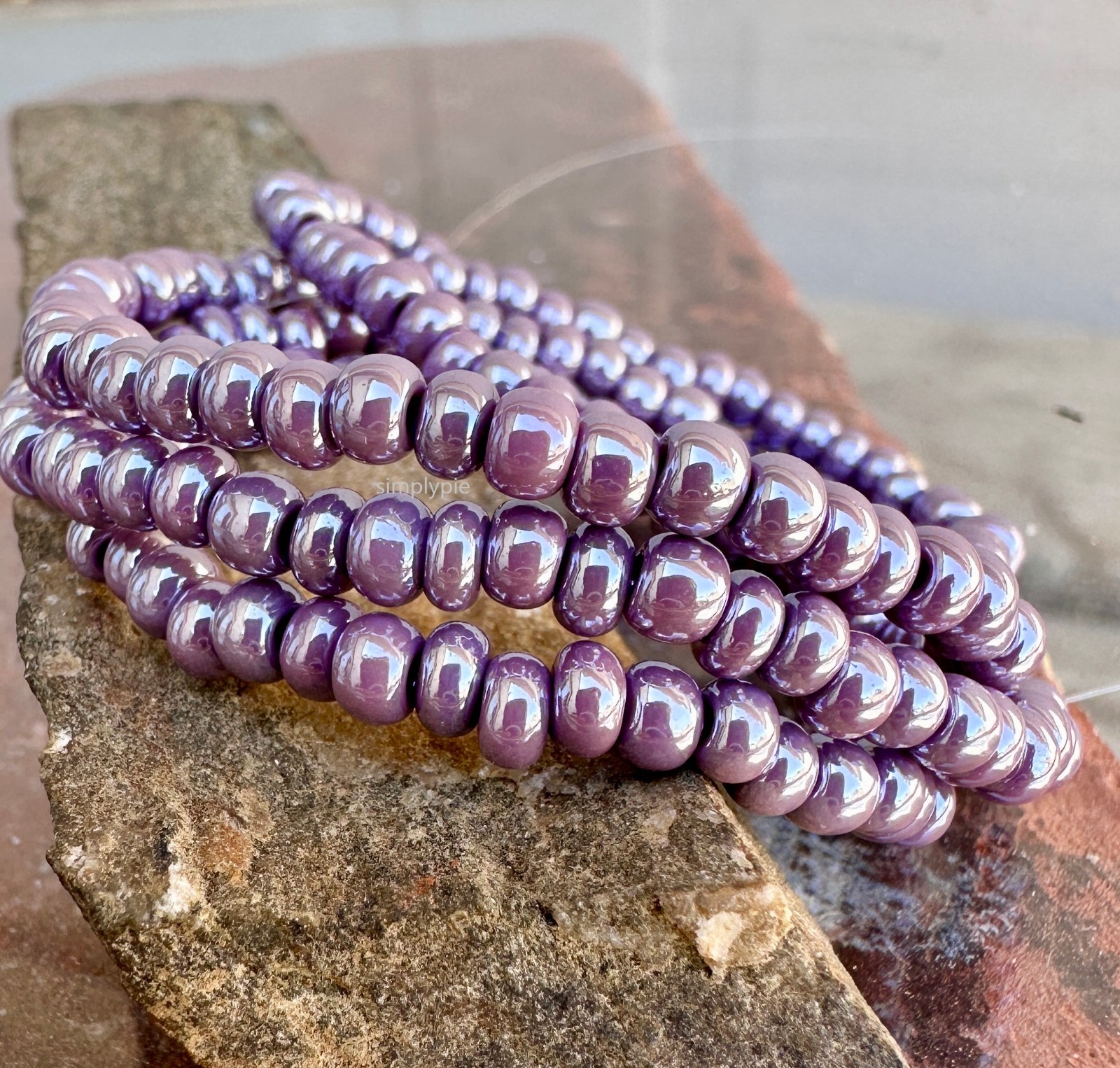 6/0 Luster Purple Czech 10inch Opaque Purple Glass Seed Beads #DRWMID