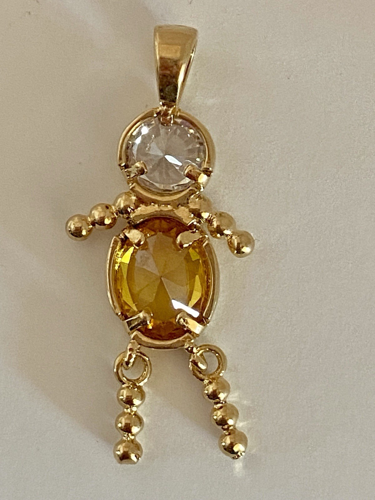 NOVEMBER 24k GOLD FILLED BOY BIRTHSTONE BRAT /KID / BABY CHARM