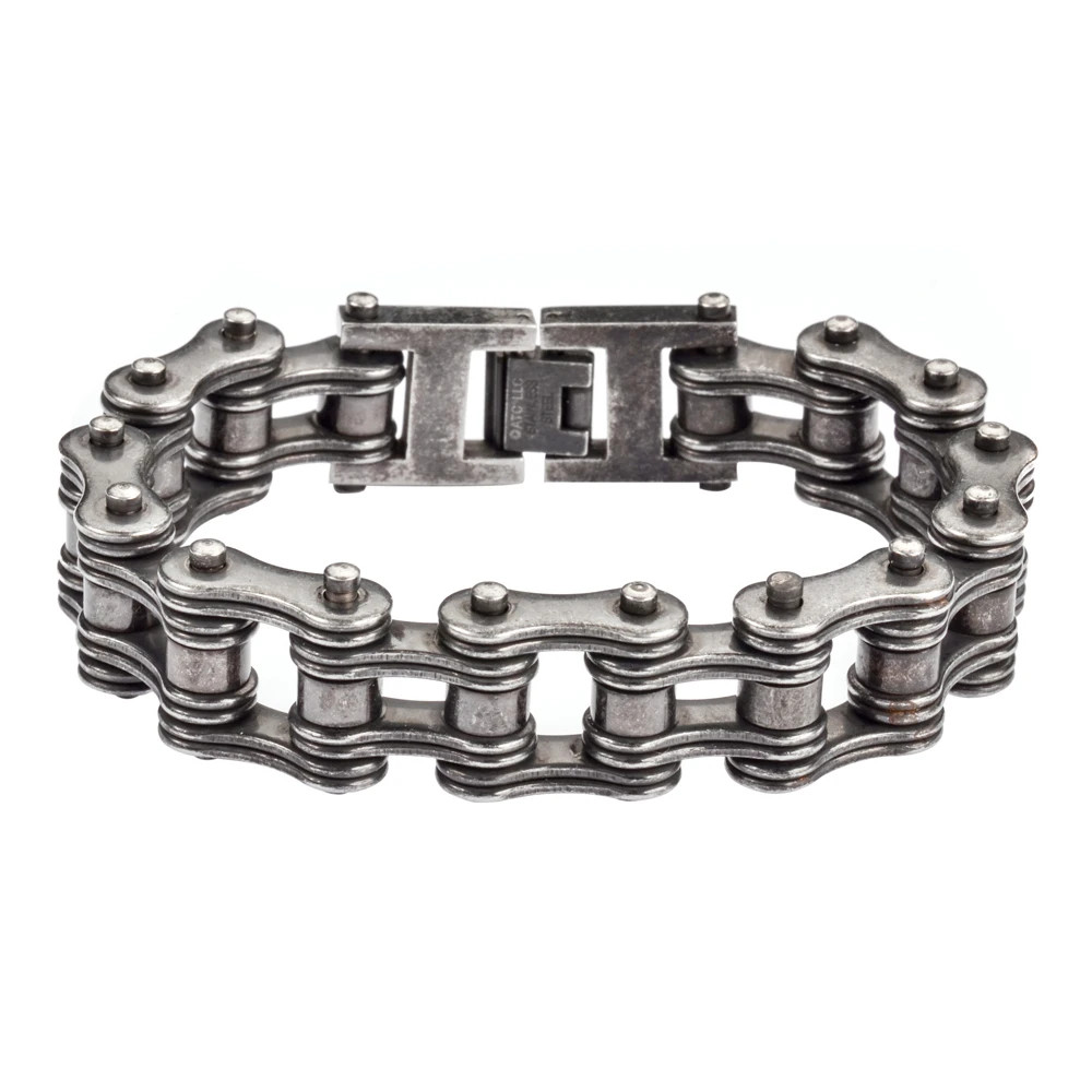 Antique Finish 16mm wide Men’s Stainless Bike Chain Bracelet 120