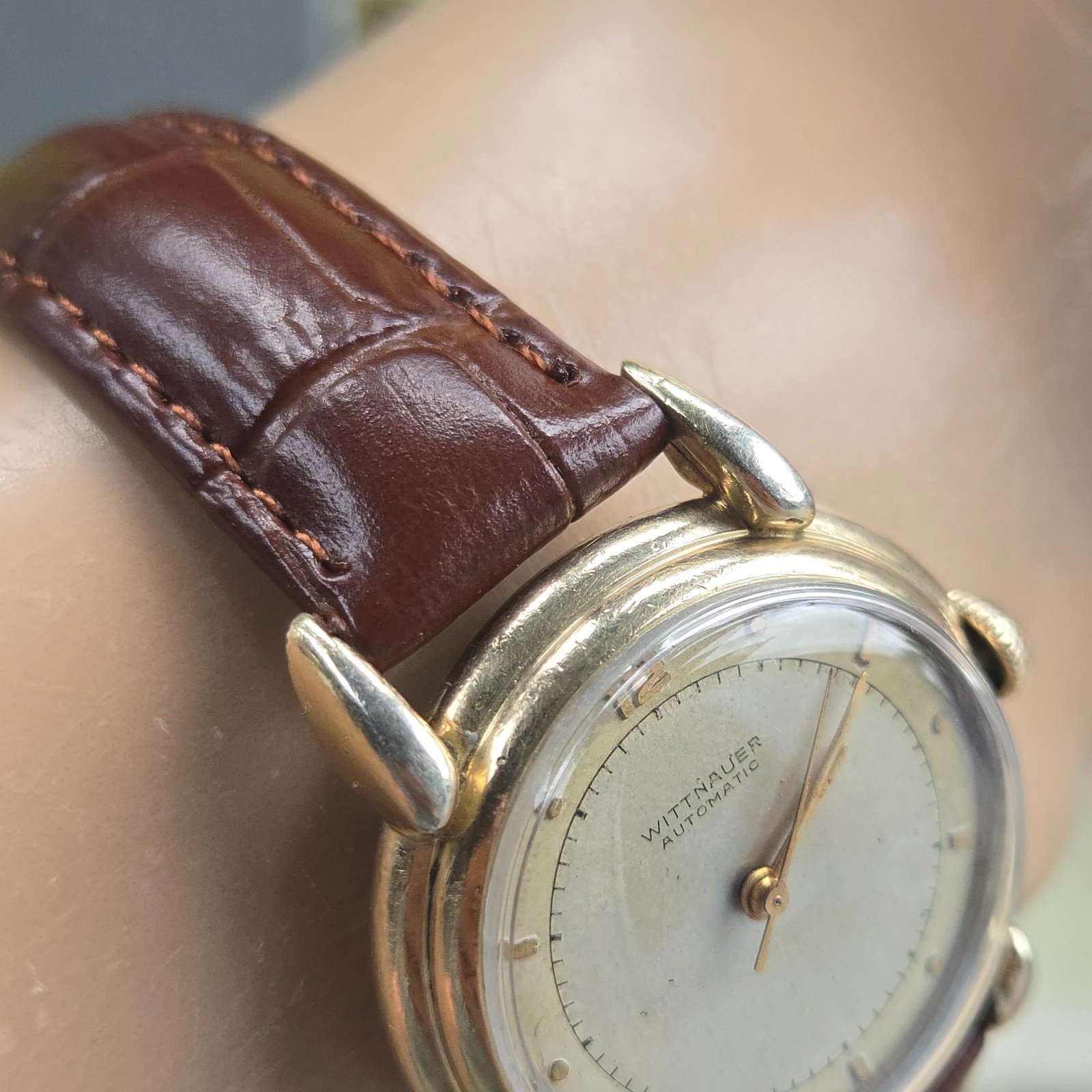 Vintage WITTNAUER men’s automatic watch AS 1250 Bumper 10K GF 1940s