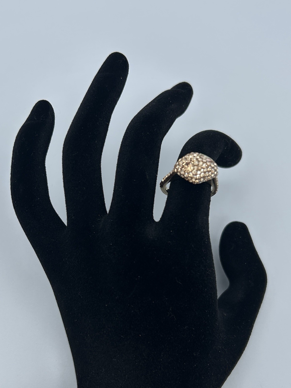 Atelier Swarovski Core Collection Moselle Stacking Gold Plated Dome Ring Sz 52/6