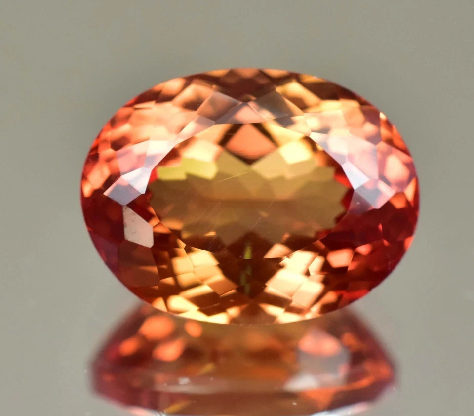 FLAWLESS Natural Imperial Topaz 23.00 Ct Oval Untreated Certified Loose Gemstone
