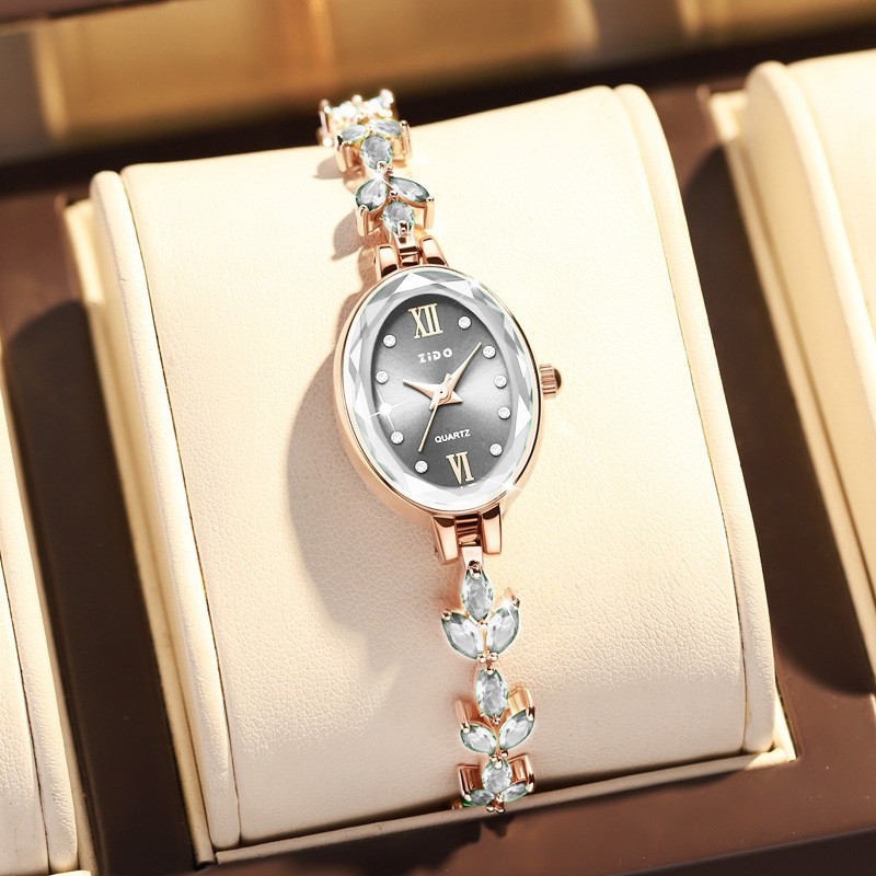 Women’s Watches Light Luxury Diamond Inlaid Female Watch Waterproof Oval Ladies
