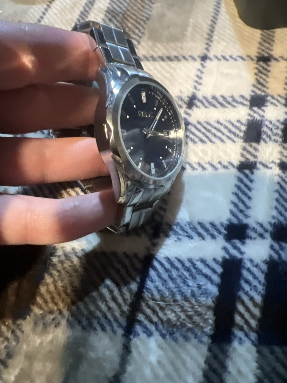 mens relic stainless steel watch silver