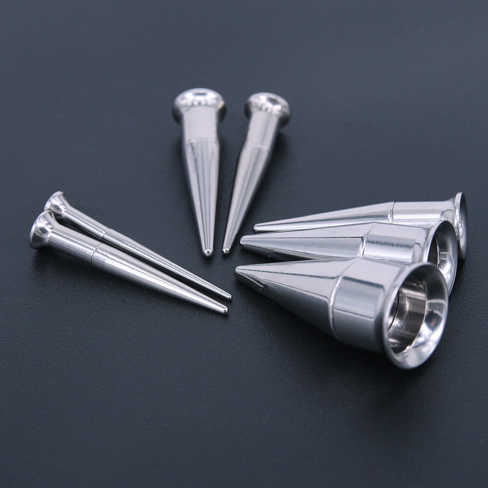 1 Pair 2-20mm Stainless Steel Ear Tapers 3 in 1 Double Flared Ear Plug Tunnels