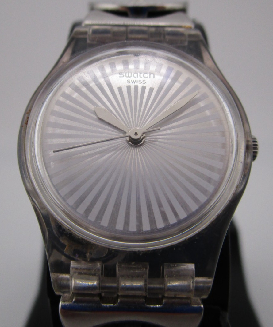 Swatch DISCO LADY Silver-Tone Ladies Swiss Made Watch – LK339G – New Battery