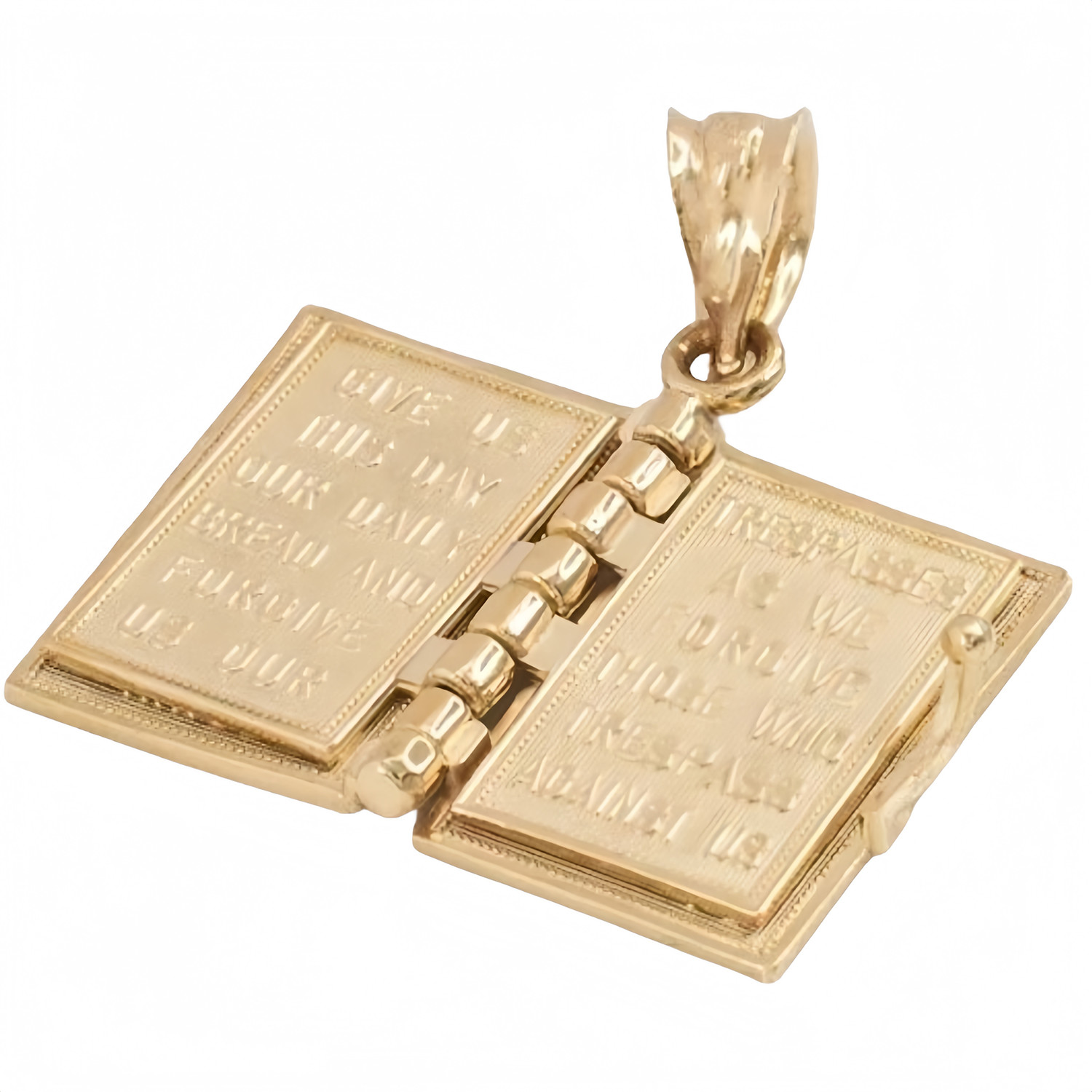 Silver Tone Hinged Bible Book Cross Pendant Necklace Religious Jewelry Unisex US