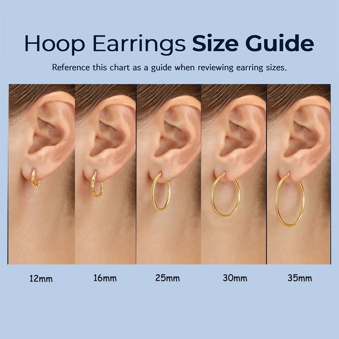 25mm 14K Real Solid Yellow Gold Shiny Polished Round Creole Hoop Earrings Gift