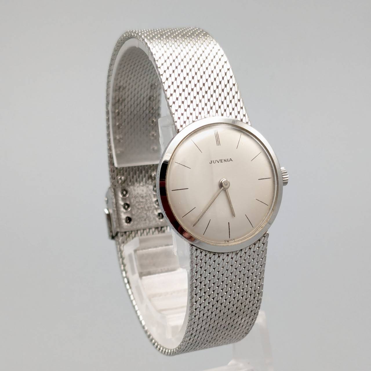 [Very Good] JUVENIA Swiss 17 Jewels Manual Wind Ladies Watch c.1970s Mesh