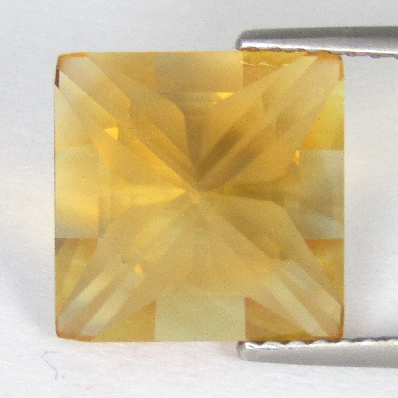 5.50Cts Sparkling Natural Citrine 10.2mm Square Pixel Cut Loose Brazil Gemstone