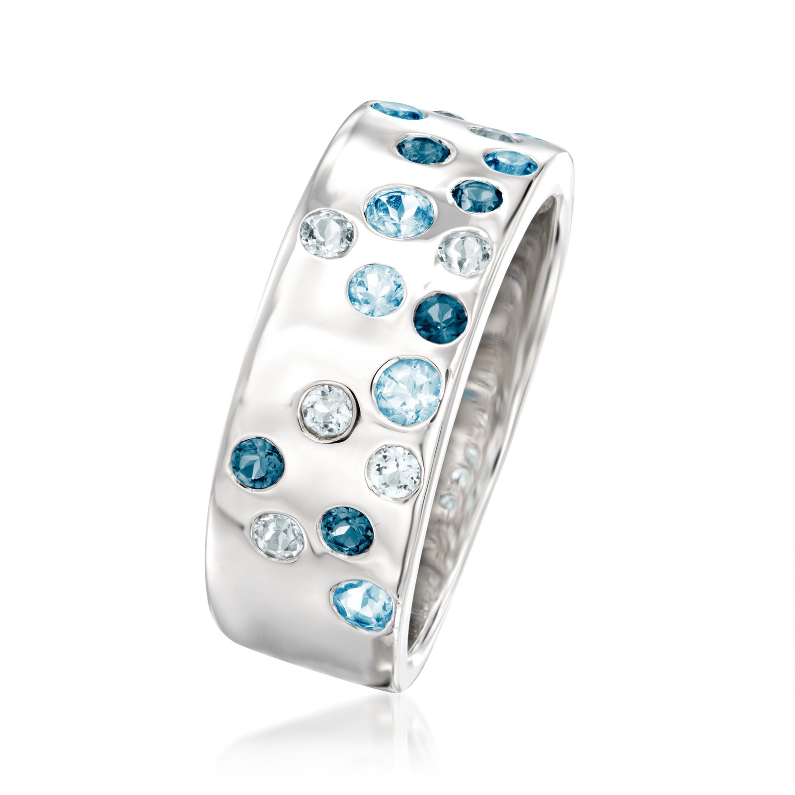 Ross-Simons 0.70 ct. t.w. Tonal Blue Topaz Ring in Sterling Silver