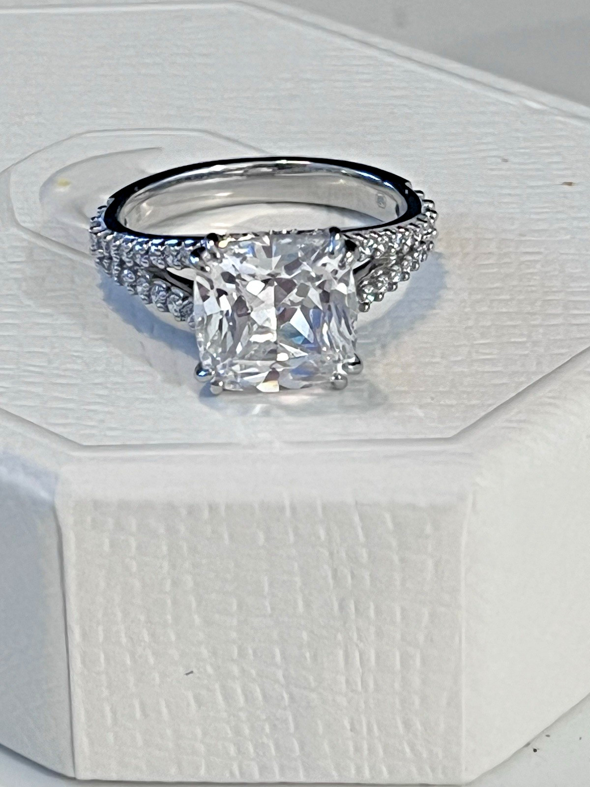 Swarovski Stilla cocktail ring Square cut, Pavé, White Rhodium plated