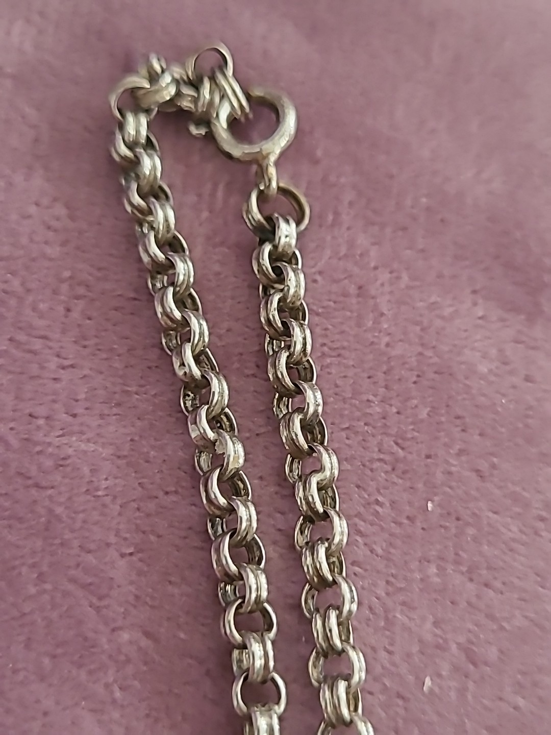 Vintage Silver tone 3mm Belcher Chain Necklace 51cm Length 12.41g