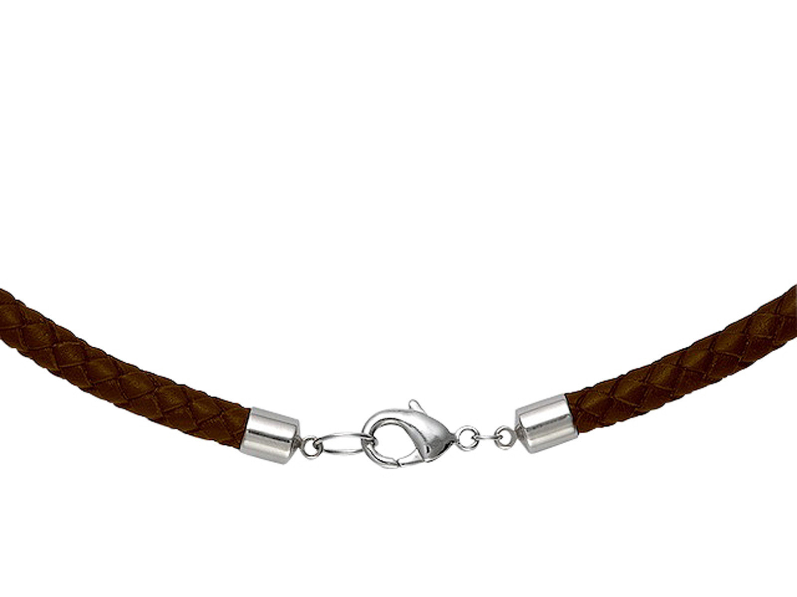 5mm Brown Braided Bolo Leather Cord Necklace Silver Toned Clasp 14″ – 36″ in NYC