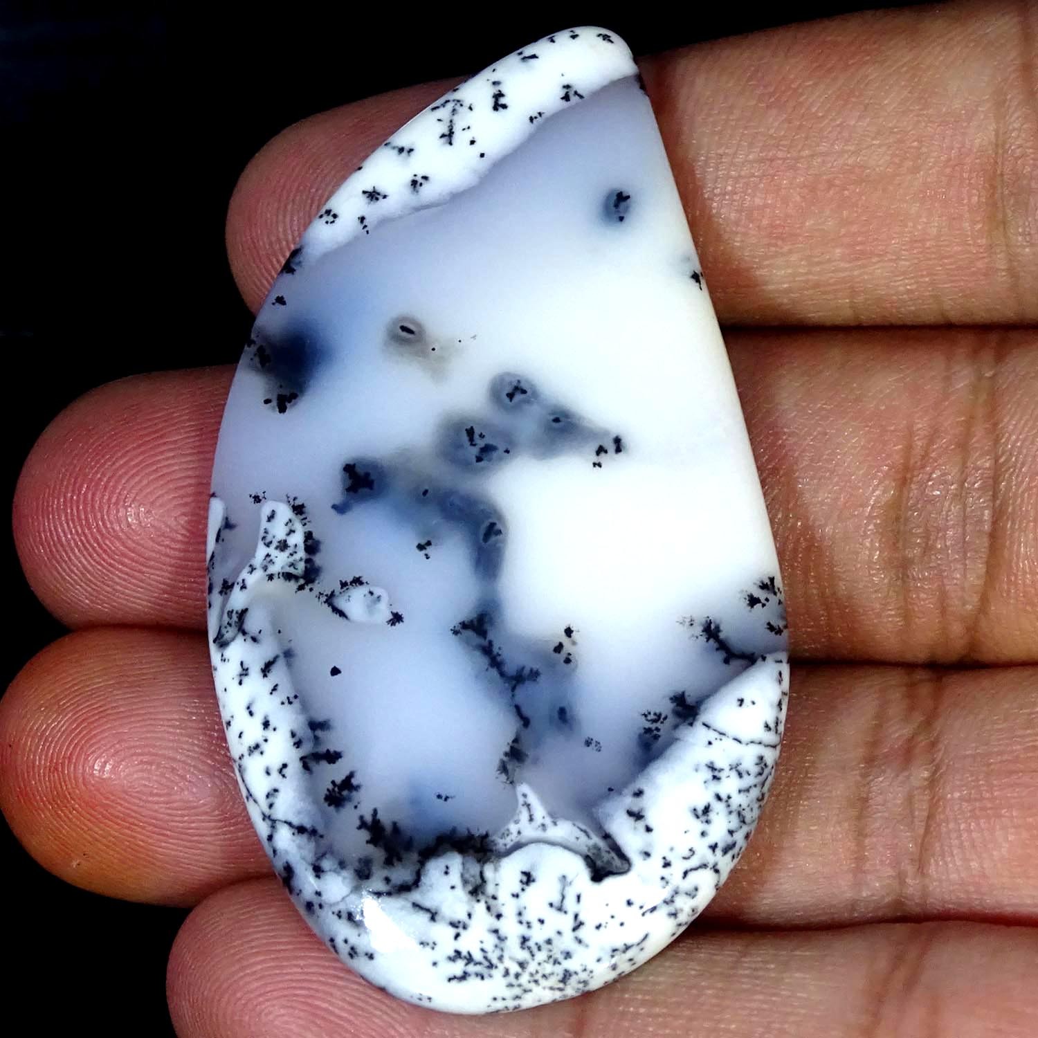 81.00Cts Natural Dendrite Opal Fancy Cabochon Gemstone 31X57X5MM