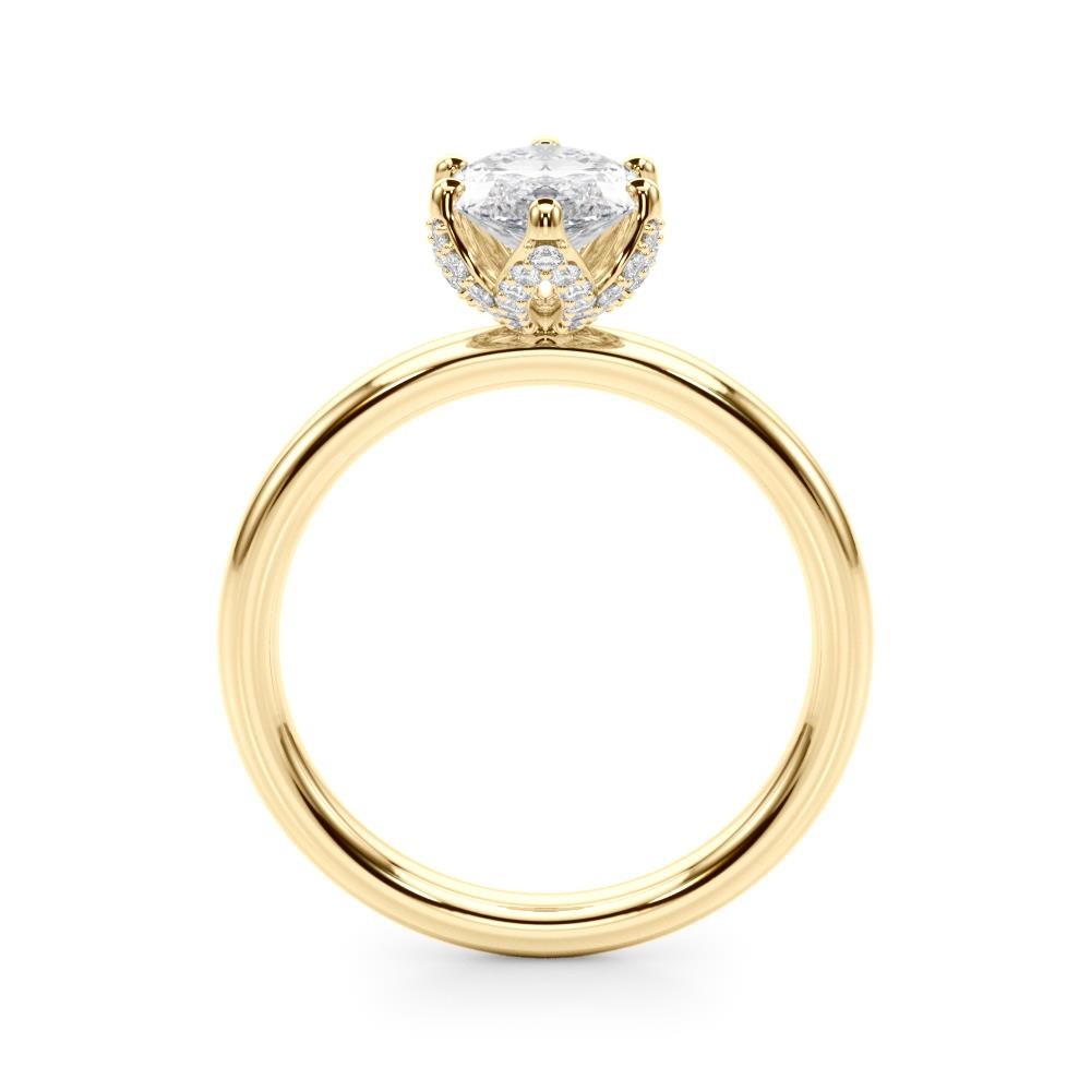 VS F 0.65-0.95 Carat Lab Grown Diamond Floral Marquise Engagement Ring 14K Gold