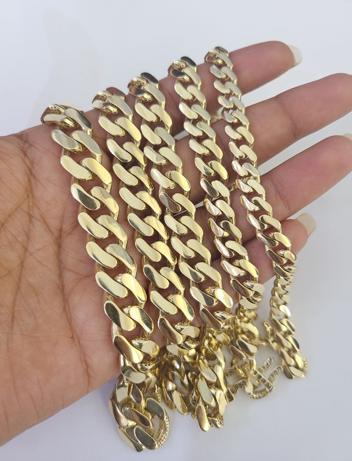 Real 14k Gold Monaco Bracelet 7mm-11mm 8″-8.5″ 14kt Yellow