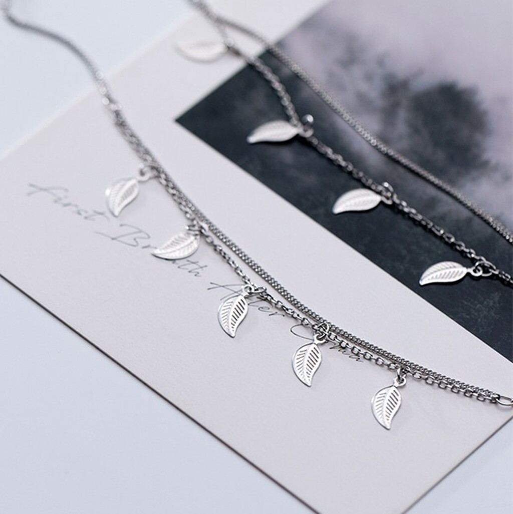 Fashion Women Girl 925 Sterling Silver Dangle Leaf Anklet Bracelet 8.5-9.7″