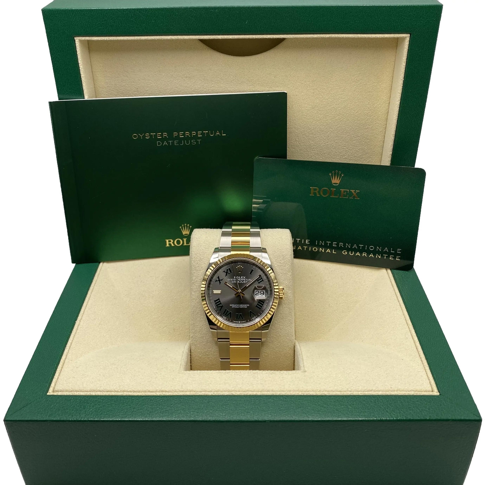 Rolex Datejust 36mm 126233 Steel Yellow Gold Wimbledon Dial Watch B&P 2022