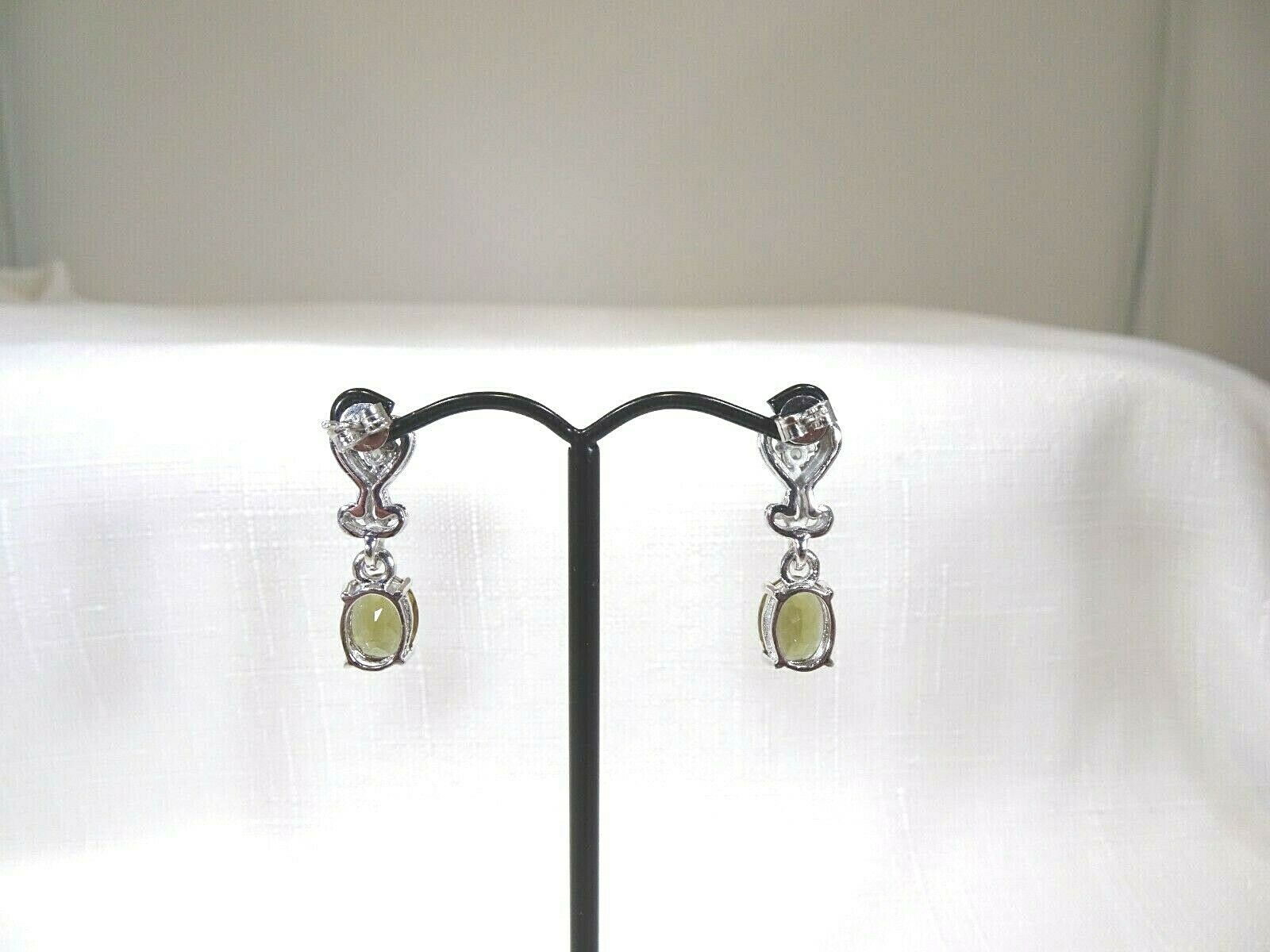 3.56 ct Colour Change Diaspore Sterling Silver Victorian Style Post Earrings