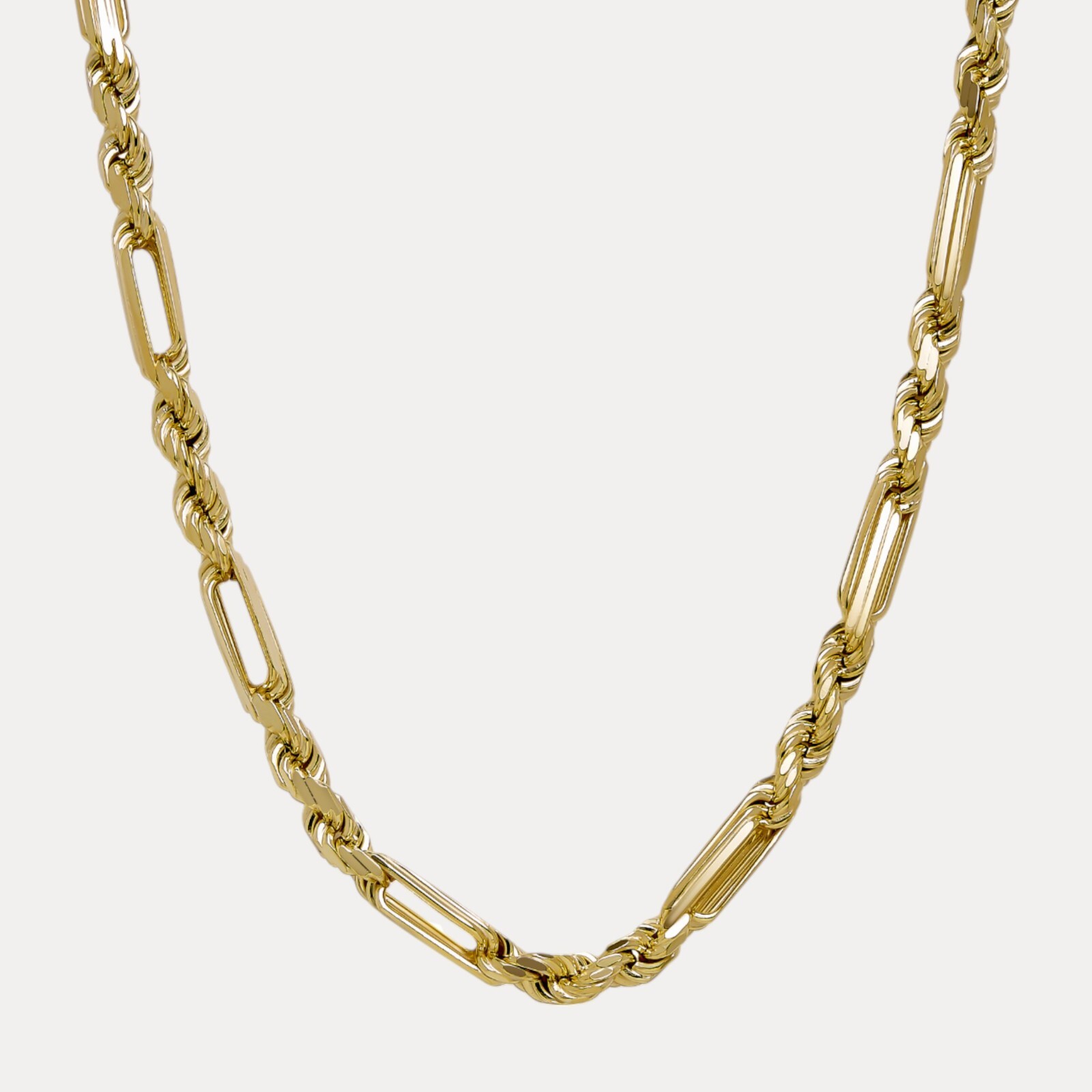 10mm Figarope Chain Necklace -Real Solid 925 Sterling Silver Or 14k Gold Vermeil