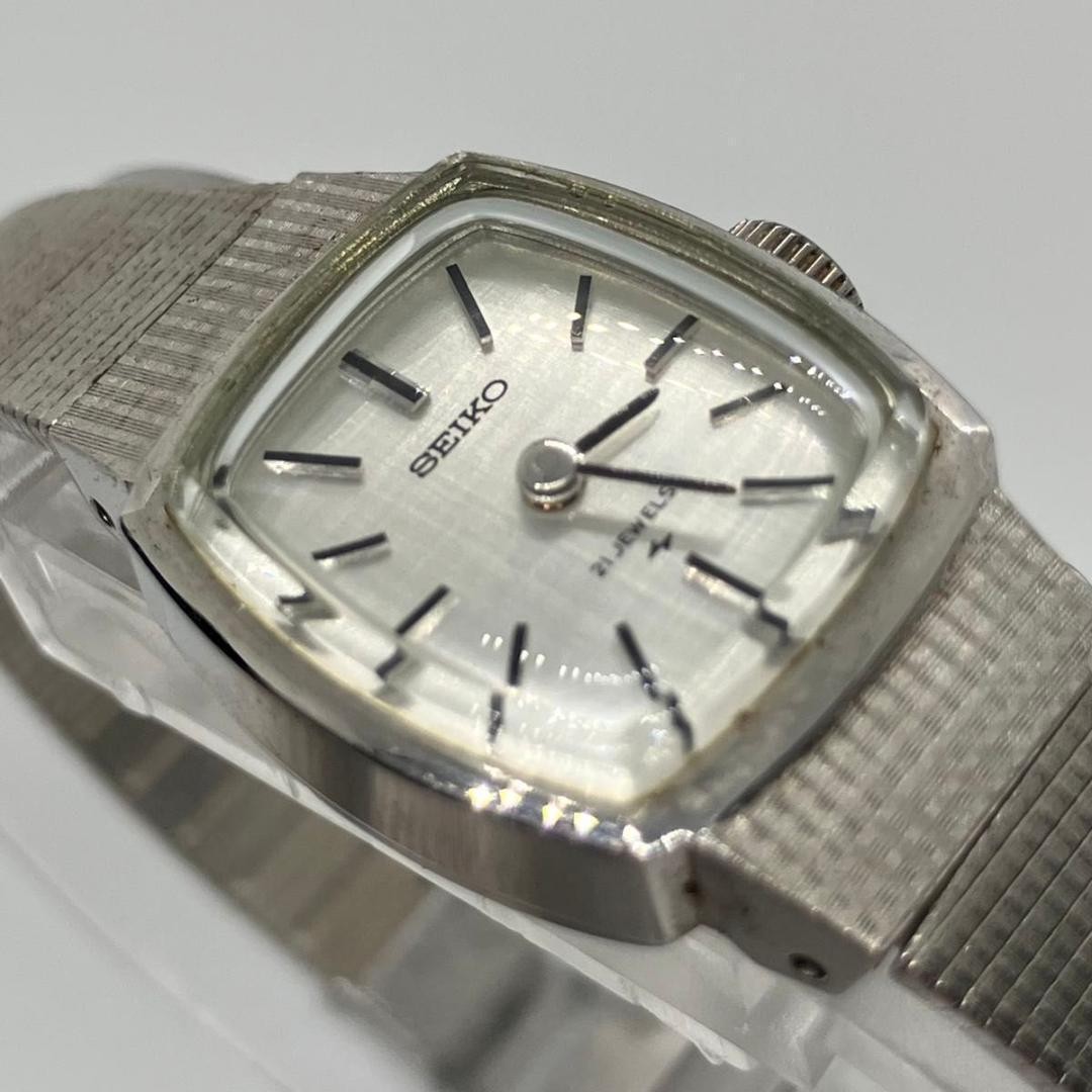 Good Condition Working Seiko 21 JEWELS Manual Winding Ladies Watch Silver