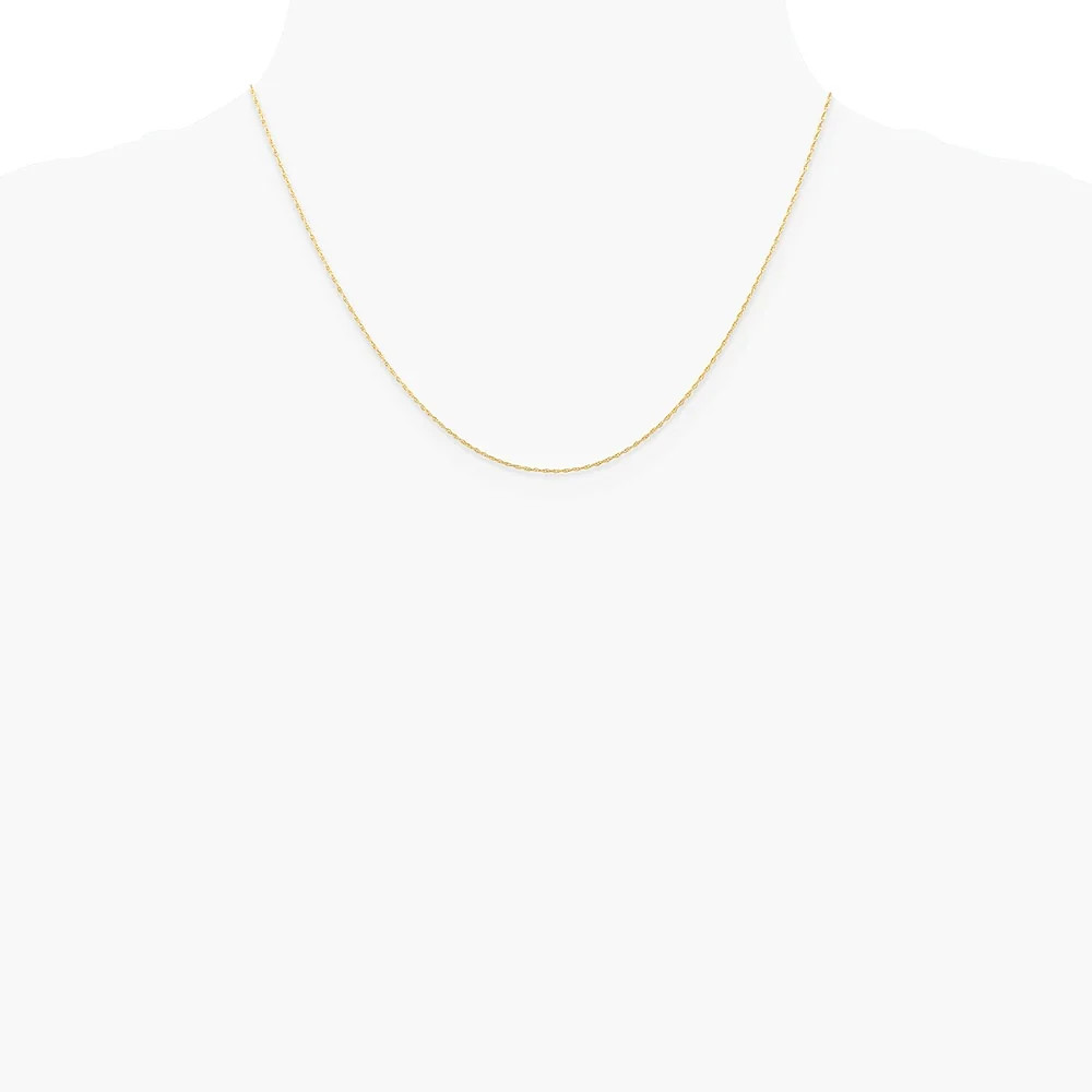 14K Rose Gold .5 Mm Carded Cable Rope Chain Necklace 16″-24″