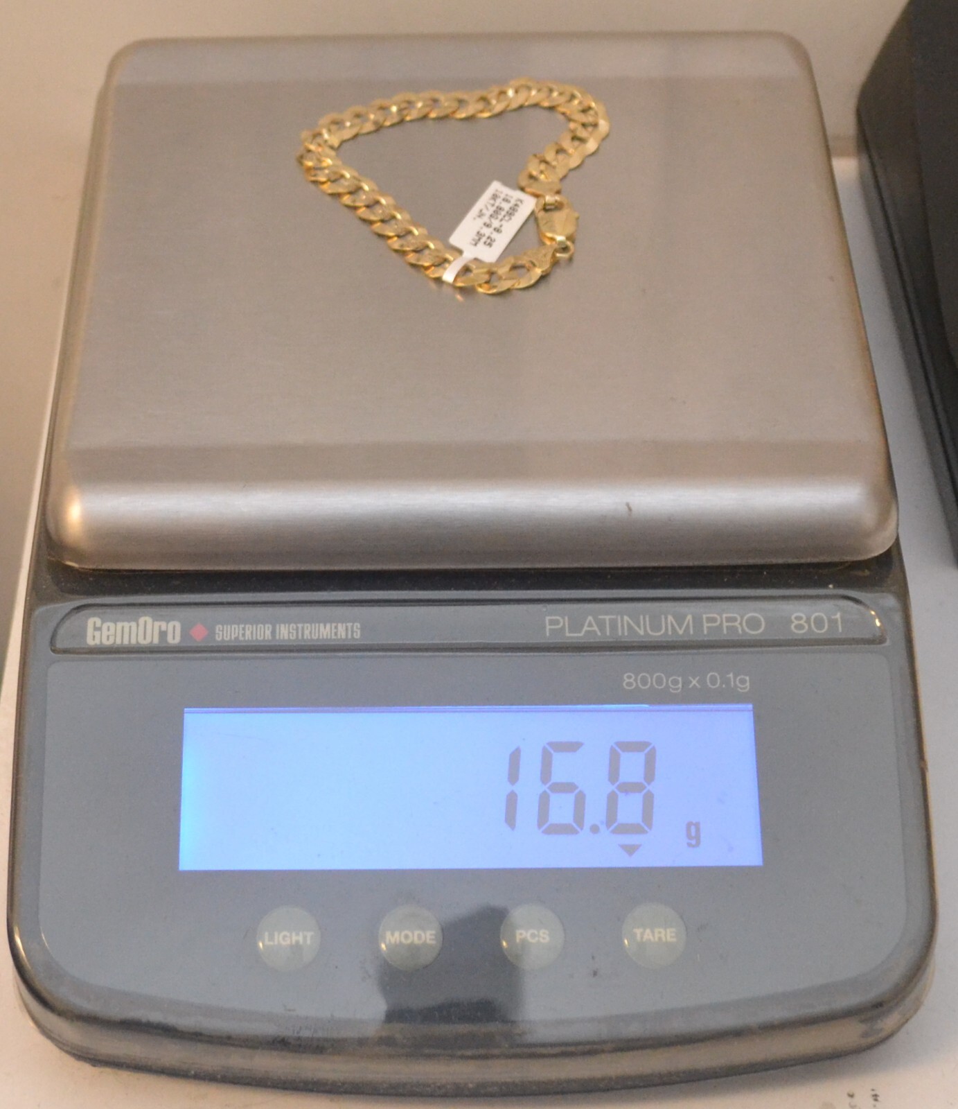 Gold chain 10k solid yellow cuban curb link bracelet 8.25 in 9.3 mm 16.8 gr