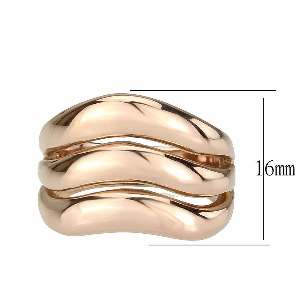 TK3799 – IP Rose Gold(Ion Plating) Stainless Steel Ring with NoStone in No Stone