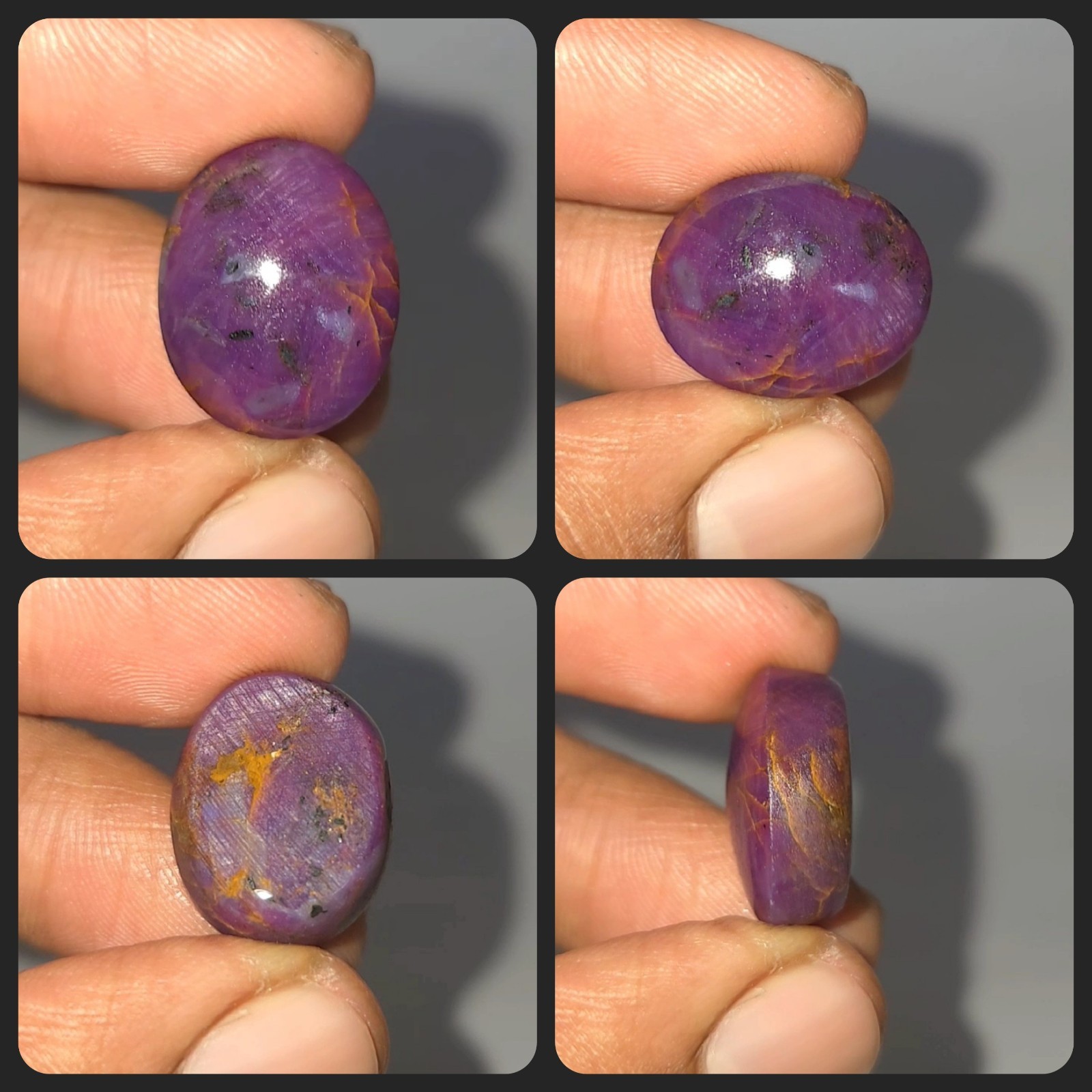 Natural Star Ruby Cabochon 35.90 ct Purplish Red Oval untreated loose gemstone