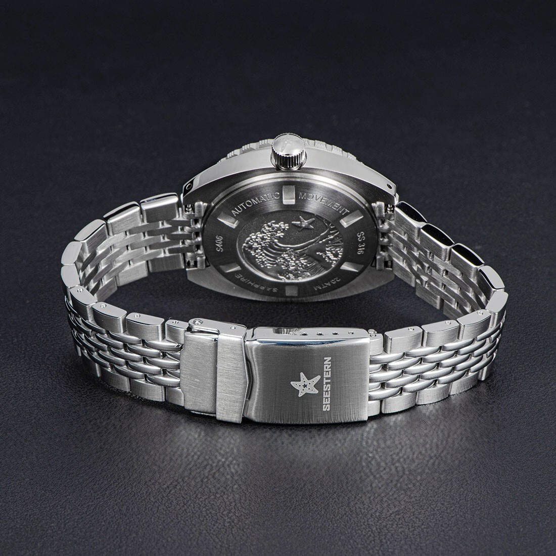Seestern S406-2 Automatic Steel White Black Date Sapphire Men’s Watch