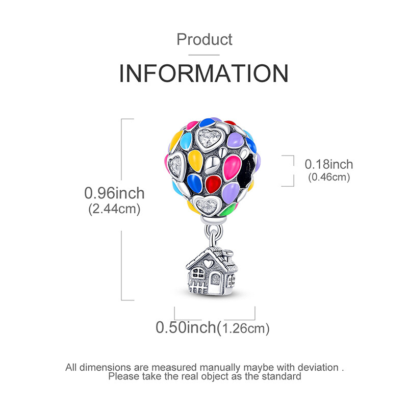 MULA European Colorful Balloon DIY Charm For Women Bracelet 925 Sterling Silver