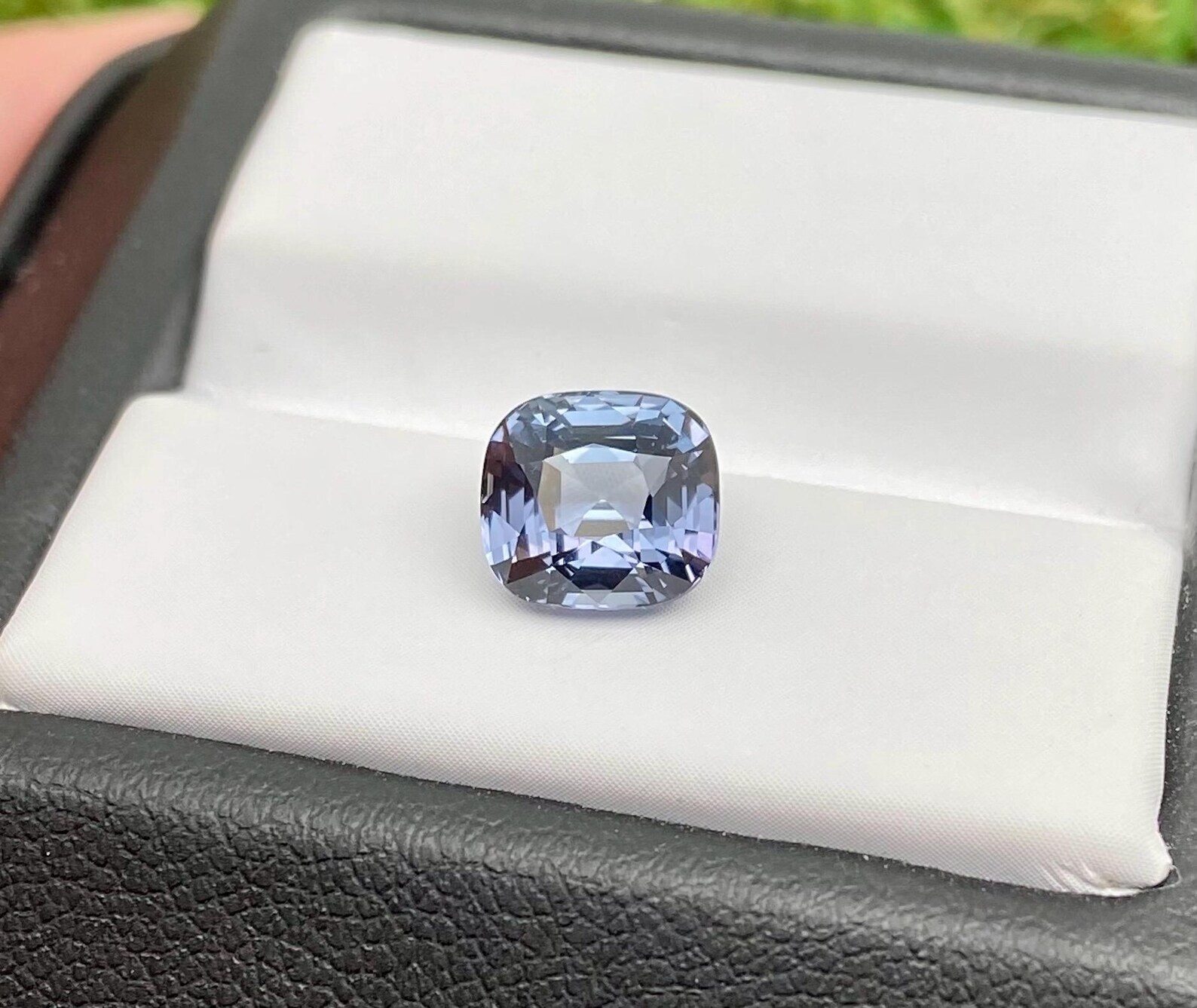 Natural blue Spinel loose gemstone 2.07 ct. Certificate Cushion Origin Tanzania