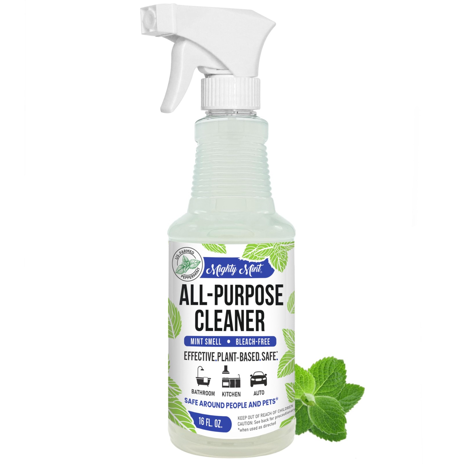 Mighty Mint All-Purpose Cleaner Spray – 16 Fl Oz (Pack of 1), Clear