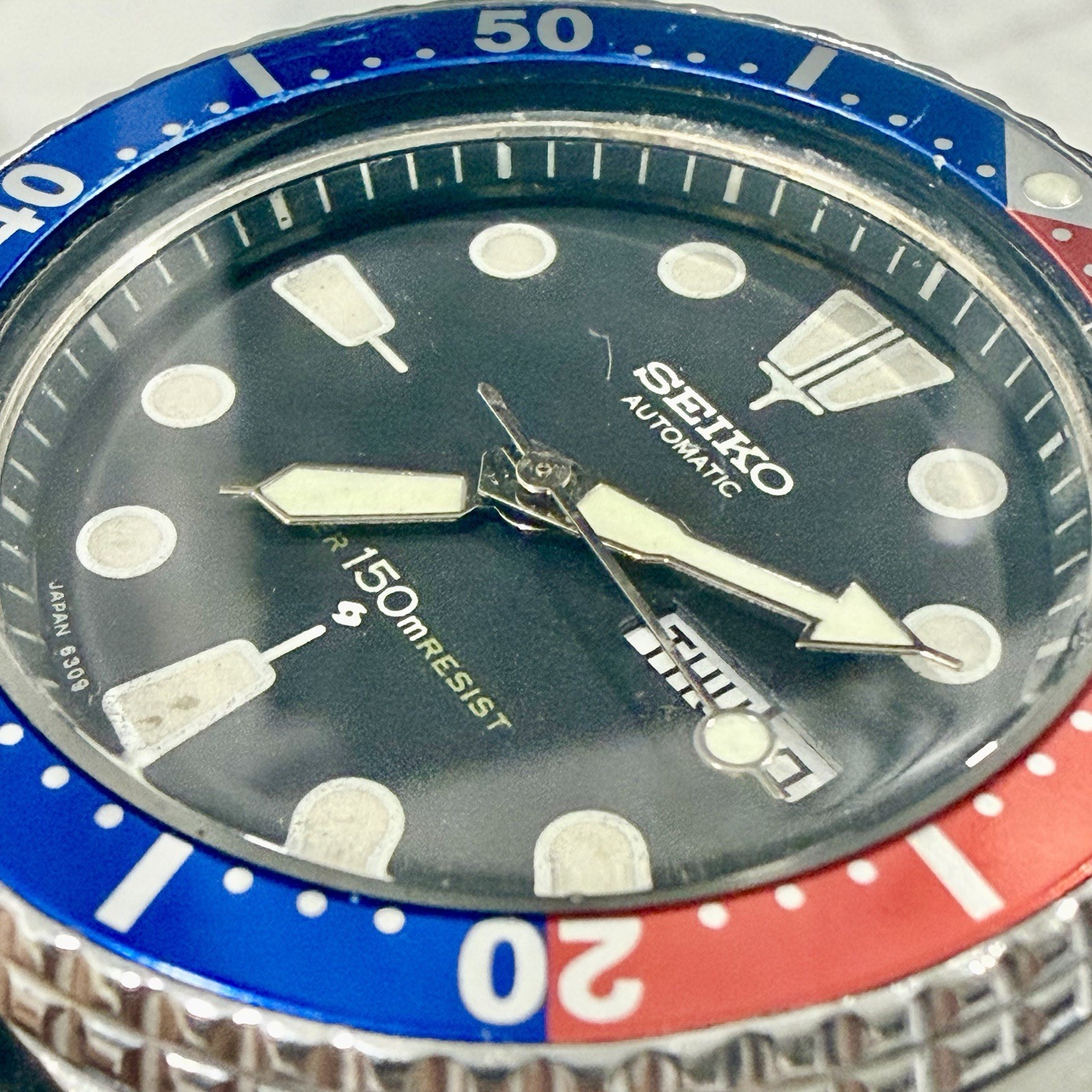 Vintage Seiko Turtle Pepsi 6309-7040 Suwa Automatic Men’s 44mm Diver Watch RUNS