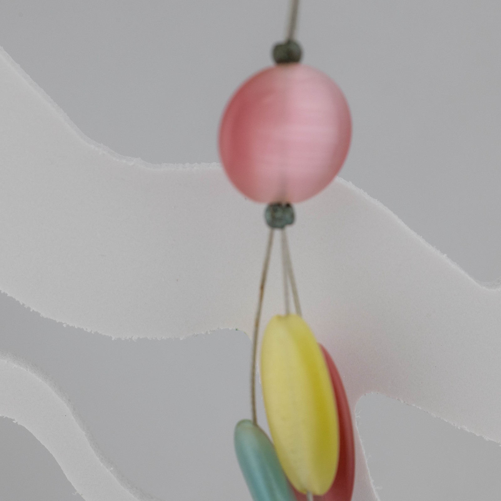 Necklace Multicolor Bead Resin Base Metal Chain Bogemian Style