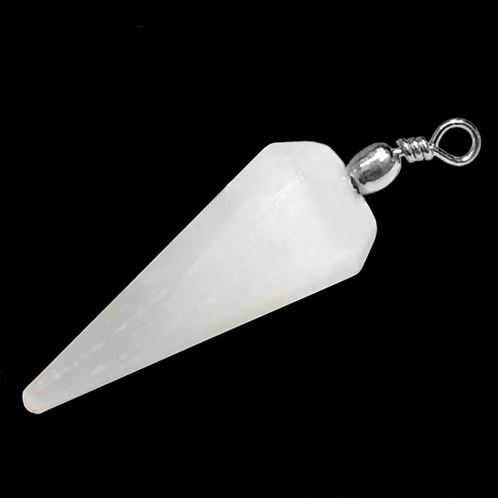 Selenite Crystal Pendant Pendulum Chakra Love Stone Sterling Silver Necklace