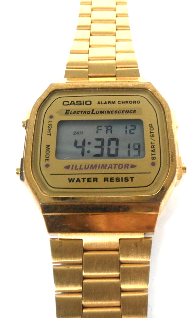 Casio A168WG-9EF Watch Gold Digital Retro Classic Illuminator
