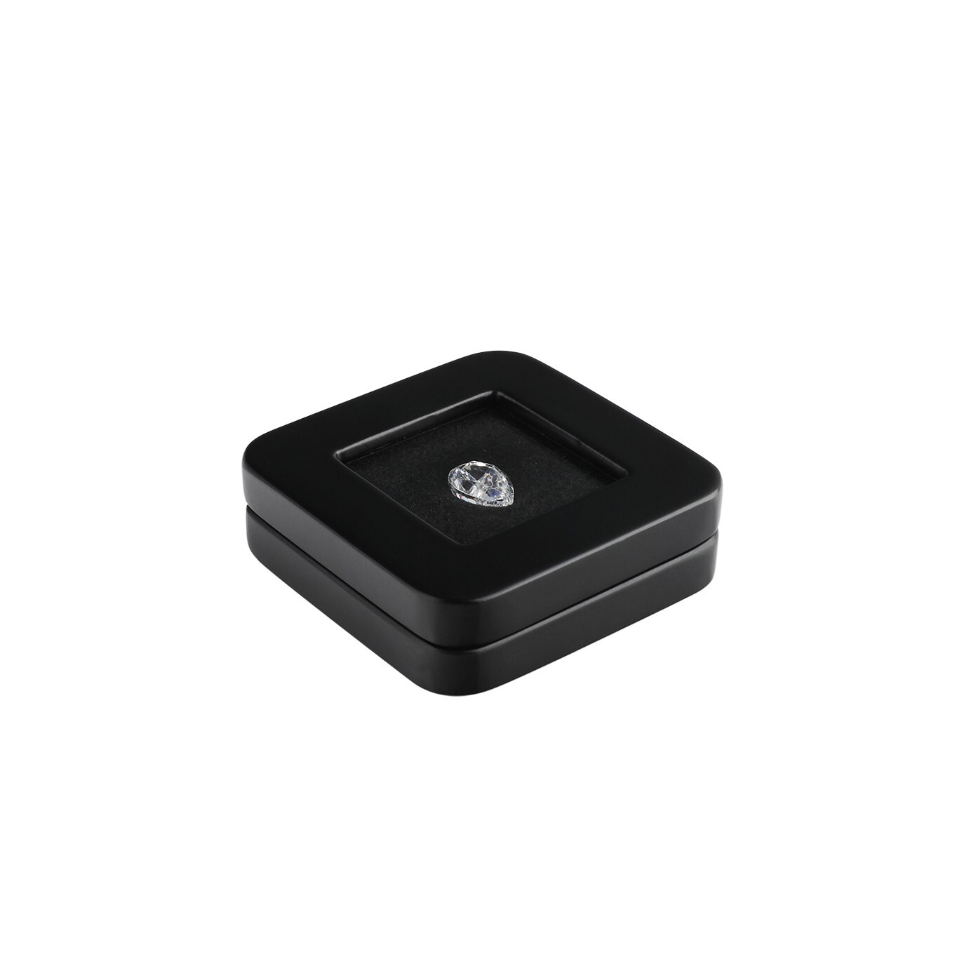 GemTrue Diamond Display Box Gemstone Storage Reversible Black and White Cushion