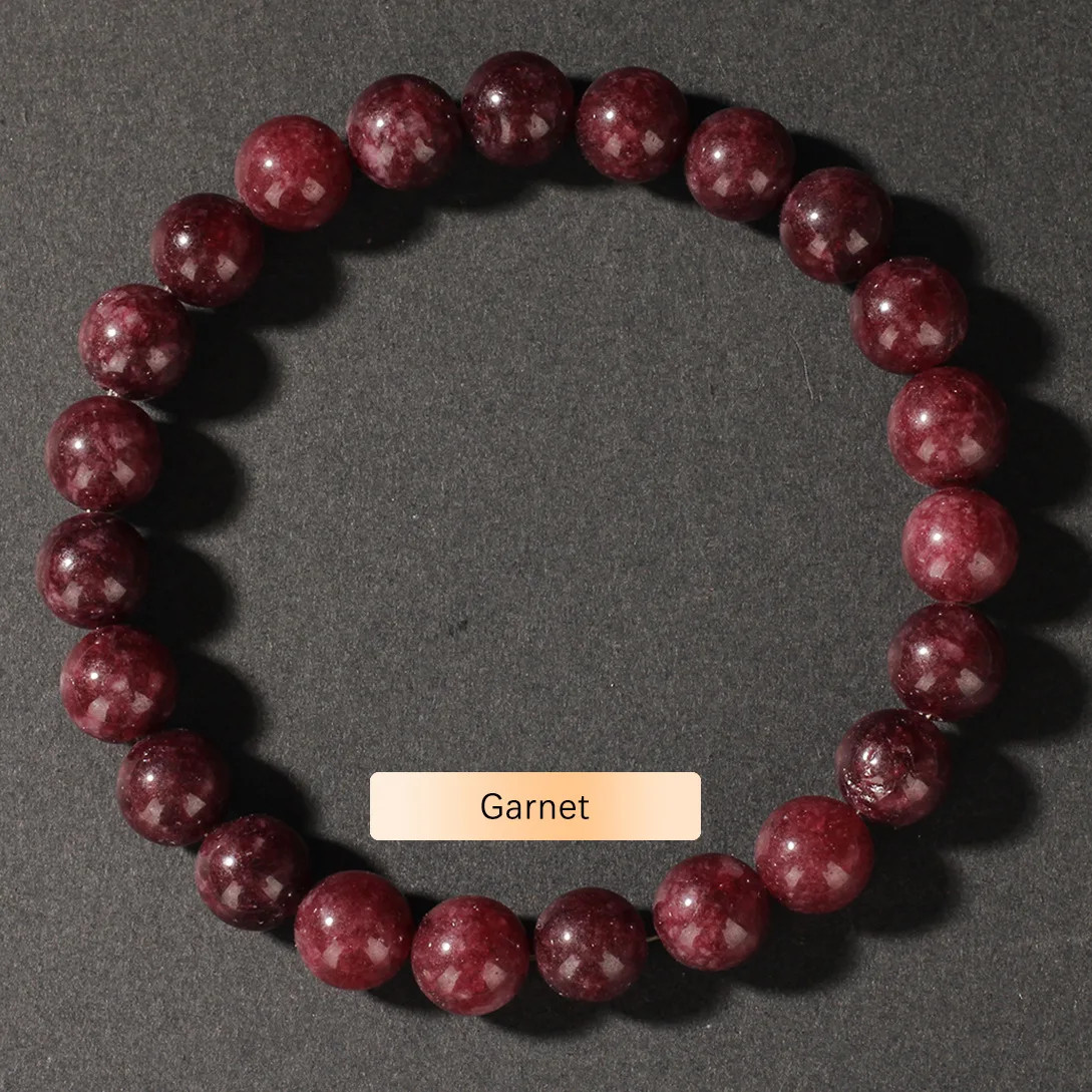 Tigers Eye Amethyst Red Agate Natural Stone Elastic Bead Bracelet Body Purifying