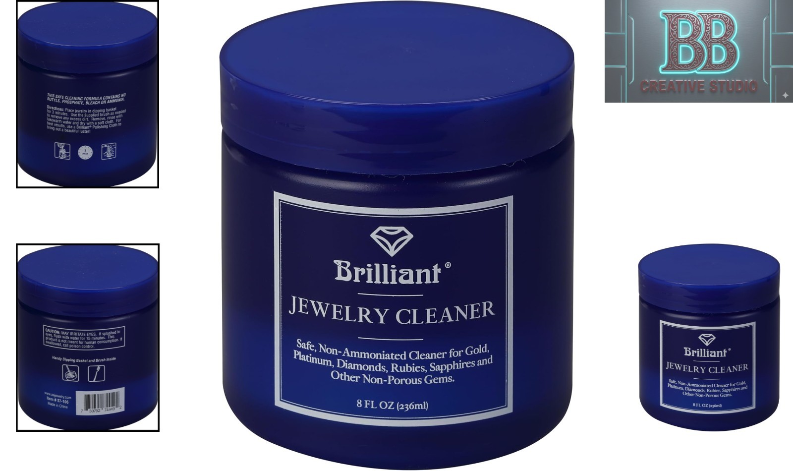 Clear Brilliance Jewelry Cleaner – 8 Fl Oz Non-Toxic Formula for Precious Gems