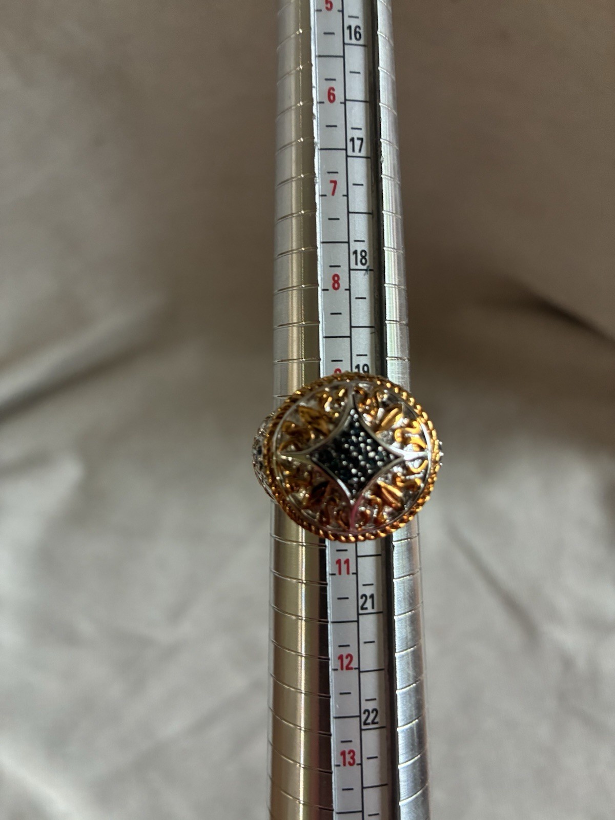 Victoria Wieck Beverly Hills Silver Banded Ring With Blue Stone Centerpiece Ring