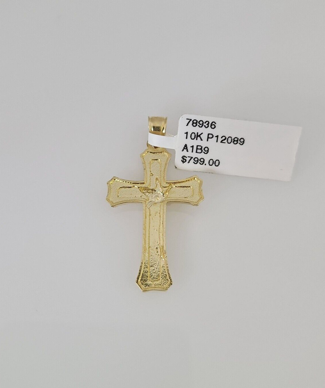 10k Jesus Cross Charm Pendant REAL 10Kt Religious Yellow Gold Genuine.